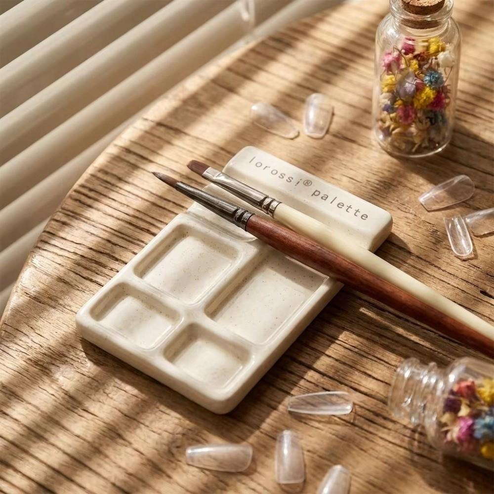 Compact Ceramic Pigment Palette With Pen Rest Color Palette New Mixing Plate  Nail Painting