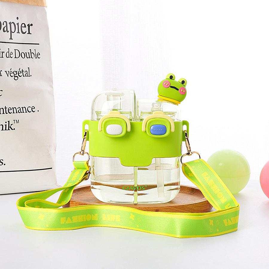 1 шт. 17,92/26,37 унц. Портативная герметичная бутылка для воды с двумя отсеками, соломинкой и ремешком для школы, спорта и путешествий - Оставайтесь гидратированными в дороге!