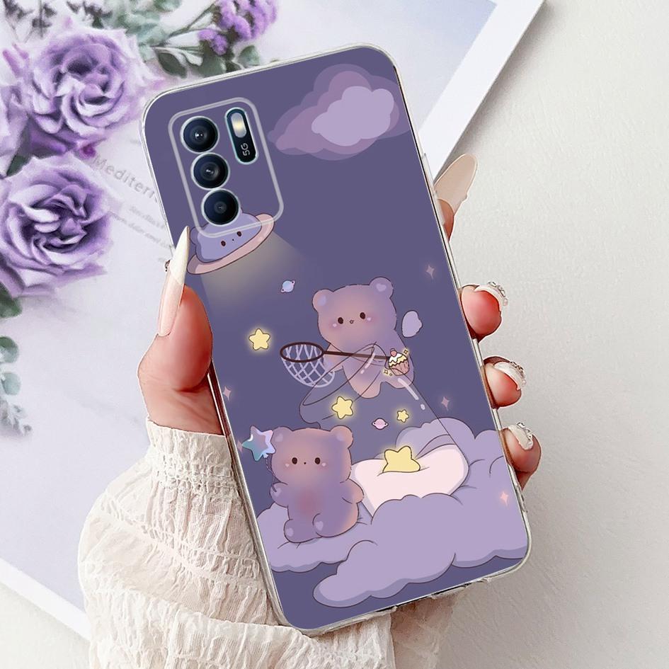 For OPPO Reno 6 6Z 5G Case CPH2237 CPH2251 Cover Fashion Flower Soft Silicon Bumper on OPPO Reno6 Pro CPH2249 Reno6 CPH2235 Capa