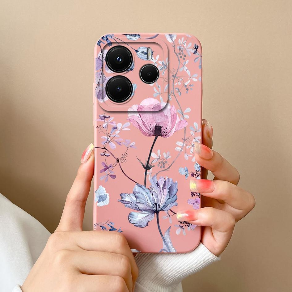 Чехол для телефона Redmi Note 11 12 14 12S 12R 12Turbo 11S 11E 11T 14S Pro Plus 4G 5G Роскошный цветочный жидкий силиконовый защитный чехол для камеры для Redmi Capa