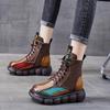 Autumn and Winter Leisure Fashion Muffin Sole Single Boots British Fashion Short Boots Color Matching Retro Knight Women's Boots