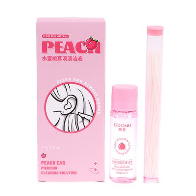 Набор для чистки проколотых ушей 60 шт. Персиковый раствор для чистки пирсинга ушей Набор нитей-флоссов для чистки ушных отверстий