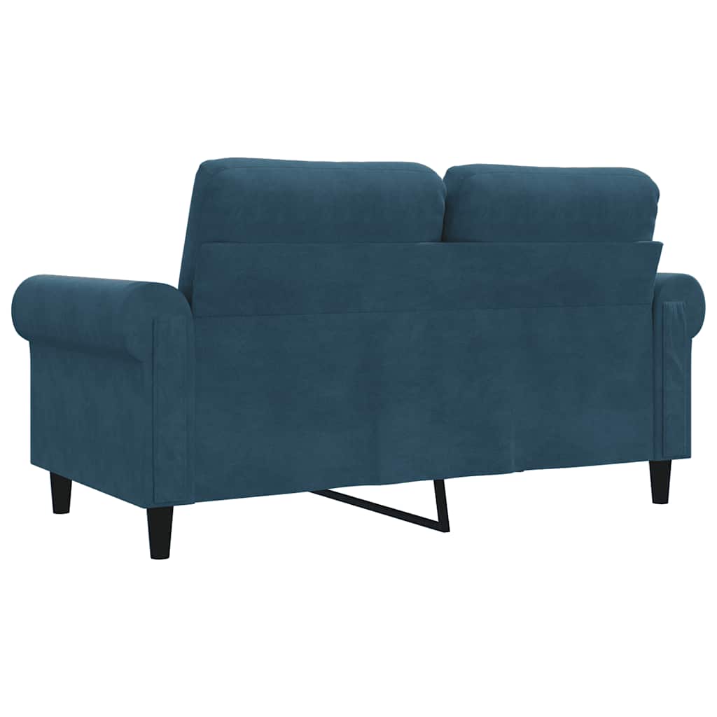 Vidaxl Sofa 2-Osobowa, Niebieski, 120 Cm, Tapicerowana Aksamitem