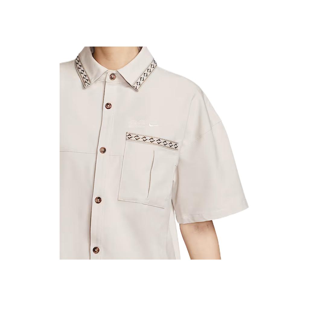 Nike Удобная Модная Минималистичная Универсальная Однотонная Футболка с Коротким Рукавом Женские топы Бежевый HJ0350072