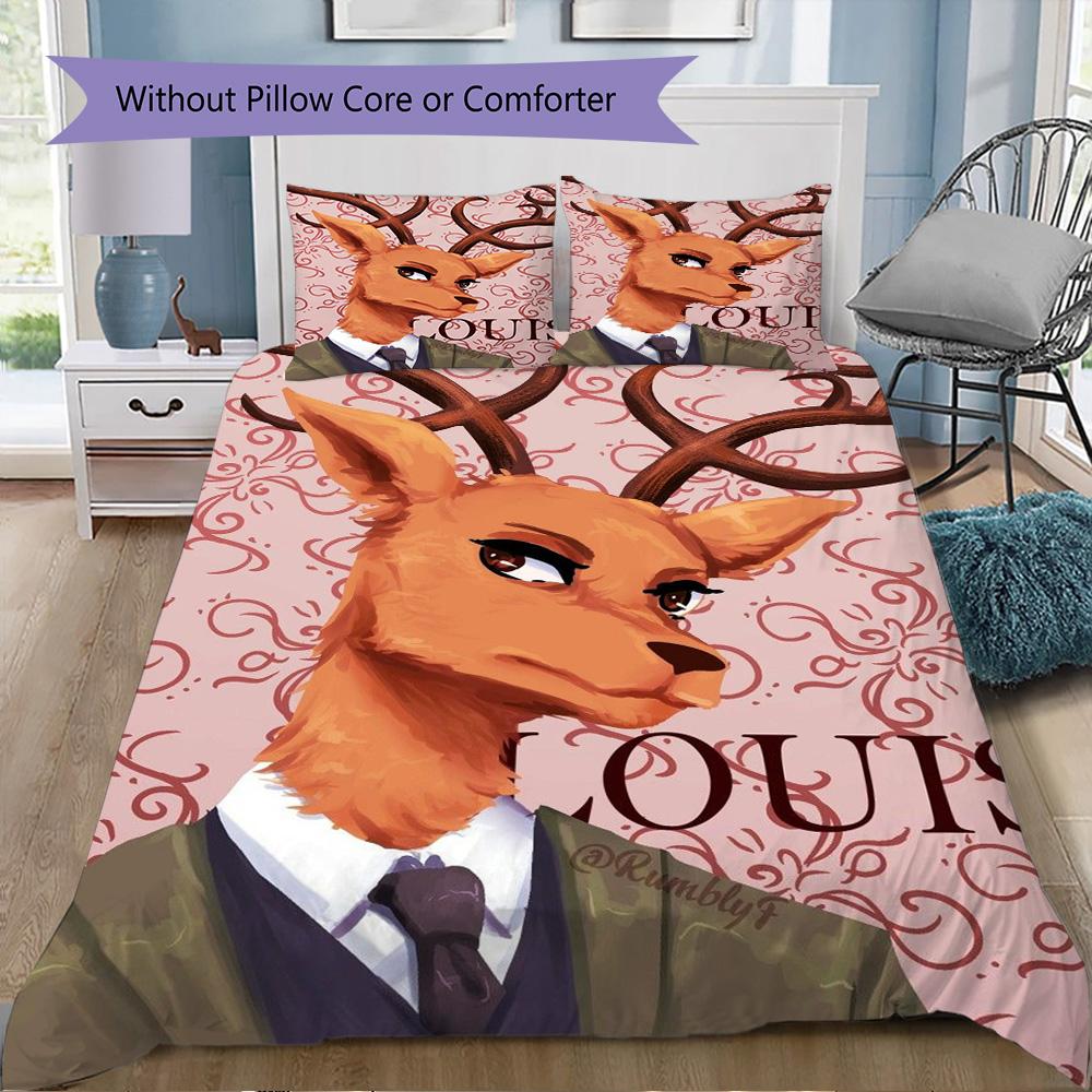 Louis Beastars Pattern Bedding,Quilt Set Quilt Cover Pillowcase Home Birthday Gift (1*duvet cover+2*pillowcase,without core)MSJT0918059