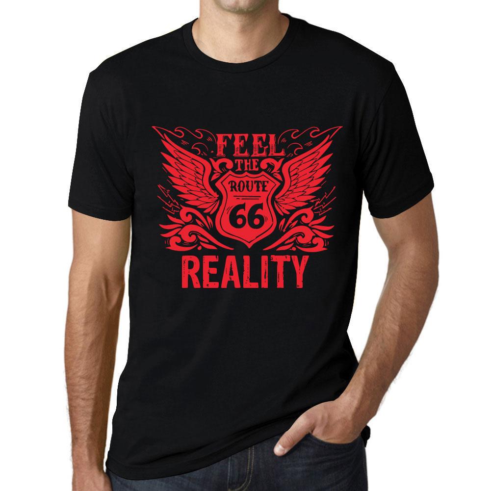 Men’s Vintage Tee Shirt Graphic T Shirt Feel The Reality Deep Black Red Text