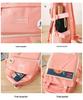High-End Canvas Backpack for Junior High School Girls - Four-Piece Set