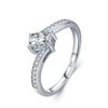 Tancise Classic 925 Sterling Silver  Zircon Ring Ladies Jewelry Wedding Promise Party Gift