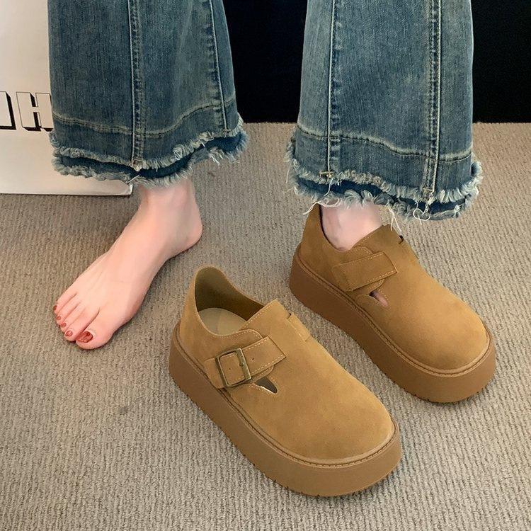 Birkenstocks с толстой подошвой «все включено», весенняя новинка, мягкие однобортные туфли для улицы