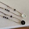 Imitation Pearl Beads Sweater Chain French Irregular Round Double Layered Rope Chain  Women