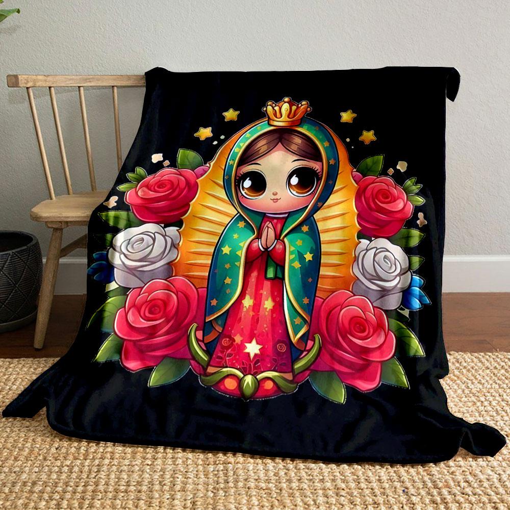 Cute Princess Surrounded by Roses print blanket soft and cozy perfect for the living room bed sofa or a nap,gift