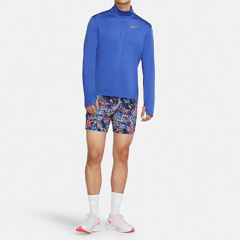 Nike Мужская футболка для бега Pacer Dri-FIT с длинным рукавом, синяя BV4756-431