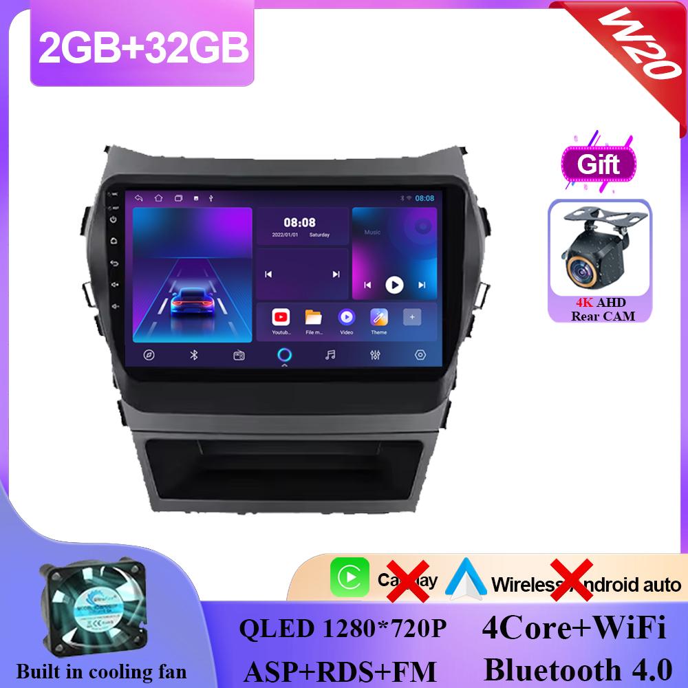 Carplay Android 14 для Hyundai Santa Fe 3 2013 - 2016 Авто Радио Стерео Мультимедийный Плеер Навигация GPS НЕТ 2din DVD 5G Wifi BT