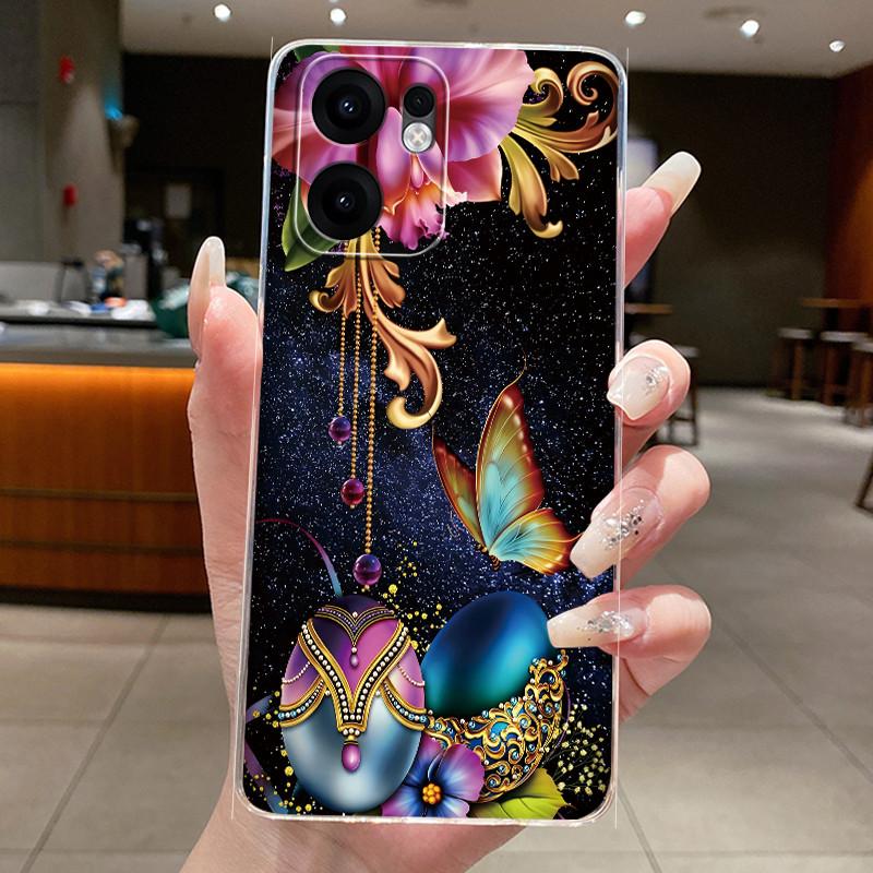 Чехол для Oppo Reno 13F 5G Чехол Эстетичный Милый Кошка Мультяшный Прозрачный Силиконовый Чехол для Телефона Для OPPO Reno13 F FS RENO13F CPH2699 Capa