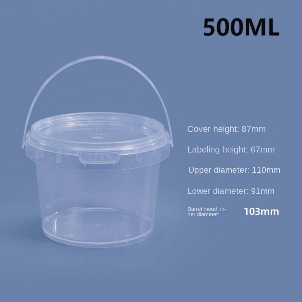 Food Buckets Plastic Bucket Container Clear Sealing Packaging Case Useful Storage Pail