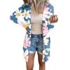 Women's Casual Fashion Comfortable Loose Long Sleeve Floral Print Cardigan Jacket
