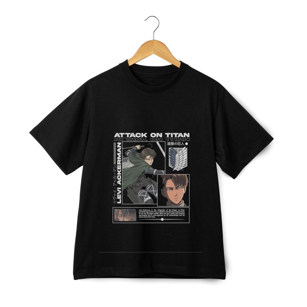 Attack on Titan Levi Ackerman T-Shirt – AOT Anime Graphic Tee Survey Corps