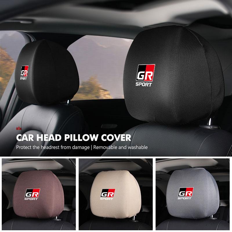 Car Headrest Cover Dustproof Cover Front Seat Head Rests Interior Accessories For Toyota GR Sport Gazoo Racing Yaris 86 Corolla