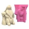 Rabbit and Girl Silicone Mold for DIY Flower Pots Reusable Pen Holder Epoxy Casting Molds Home Ornament Resin Molds