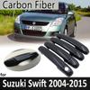Черное углеродное волокно для Suzuki Swift Maruti DZire 2004 ~ 2015 2008 2009 2010 2011 2012 2013 2014 крышка дверной ручки автомобильные аксессуары