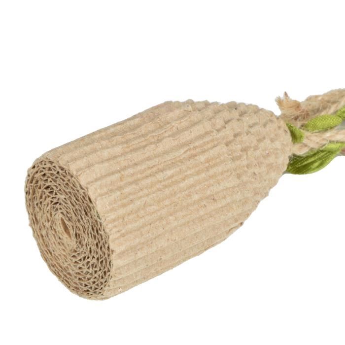 Jouet pour chat - MARQUE - Pyramide en carton - 3 x 16,5 cm - Marron et vert - Avec grelot