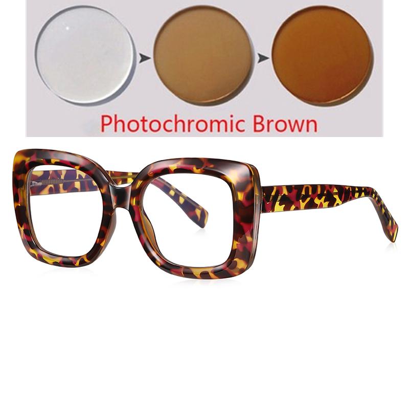 Розовая оправа Квадратные Готовые очки для близоруких женщин Пружинные петли Квадратные очки по рецепту Сила от 0 -0.5 -0.75 До -6.0