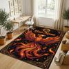 Dragon Phoenix Theme Crystal Velvet Rug Personalized Custom Name Text Soft Floor Mat Home Decor