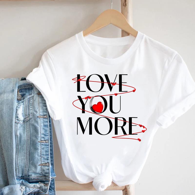 (Азиатский размер) любовь тренд стиль Женский Топ Женская Футболка с Принтом Одежда Повседневная Футболка Модная Графическая Футболка с Коротким Рукавом