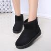 Зимние низкие сапоги-дутики из искусственного меха, низкий верх, утолщенная замша, круглый носок, плоский каблук, коричневые, повседневные, женские