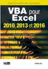 Книга VBA Pour Excel 2010, 2013 Et 2016