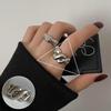 Geometric High-Polish Criss-Cross S925 Silver-Plated Open Ring - Women's Stackable Index Finger Jewelry