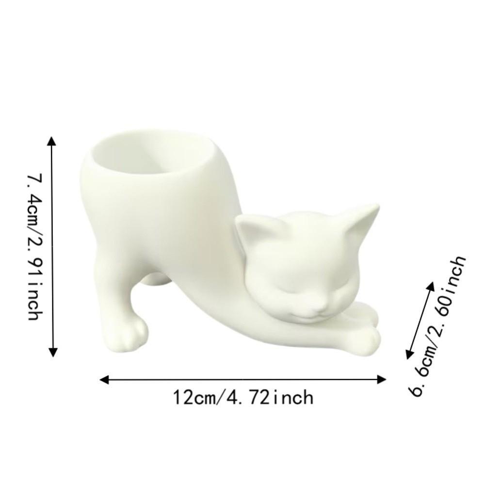 3D Printed Kitten Planter Irregular Shape Desktop Decoration Cute Cat Plant Pot Gardening Gift