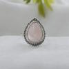 Rose Quartz Silver Ring, Silver Jewelry, 925 Sterling Silver Handmade Jewelry, Women Silver Ring