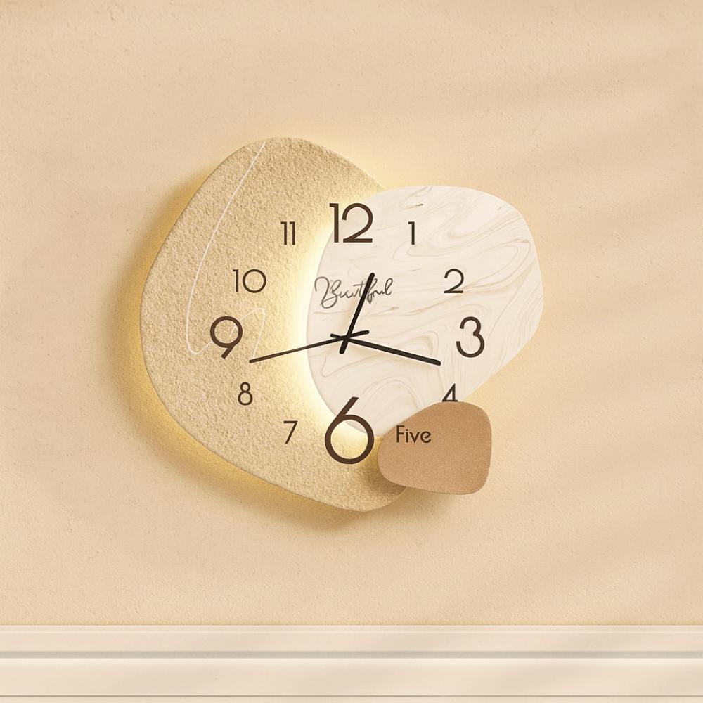 Nordic Digital Wall Clock High-end Wall Hanging Clock Simple Wall Painting Light Dining Table