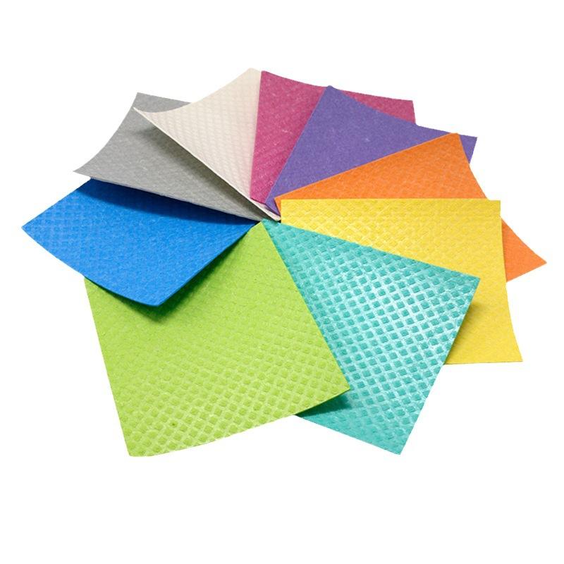 10 шт. Салфетка для посуды из хлопка и древесной целлюлозы, кухонная мочалка, нелипкая ткань для очистки от масла, абсорбирующая, биоразлагаемая тряпка из хлопка и древесной целлюлозы