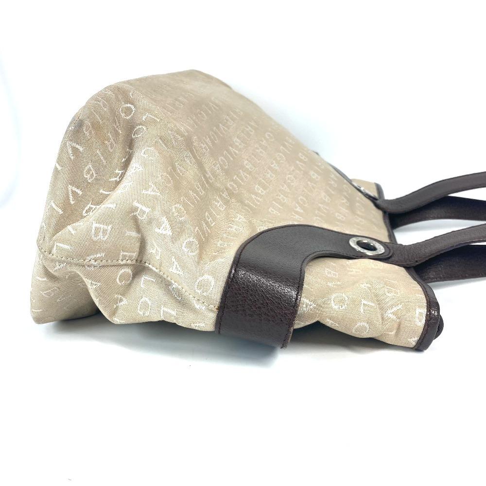 BVLGARI Logo mania Bag Shoulder Bag Tote Bag Canvas/Leather Beige