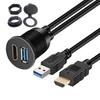 Timloon Car HDMI & USB3.0 Extension Panel USB 3.0 Input Port & HDMI Input