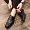 Fashion Luxury Brand Men's Shoes Moccasins Loafer Shoes Men Casual Leather Weave Pattern Slip On Shoes Mens Dress Shoes Platform Shoes