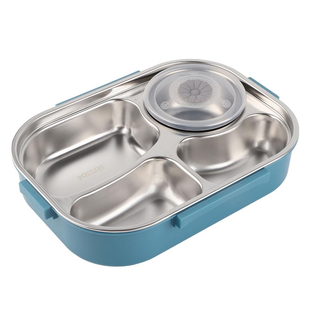 Includes Soup Bowl Stainless Steel Lunch Box 4-Compartment Insulated Lunch Box  For Adults