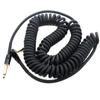 6m Guitar Coiled Cable with Bass Stereo Pancake Instrument Cable Shield, L-S Type, 6.35mm Plug, Connector, (Black)