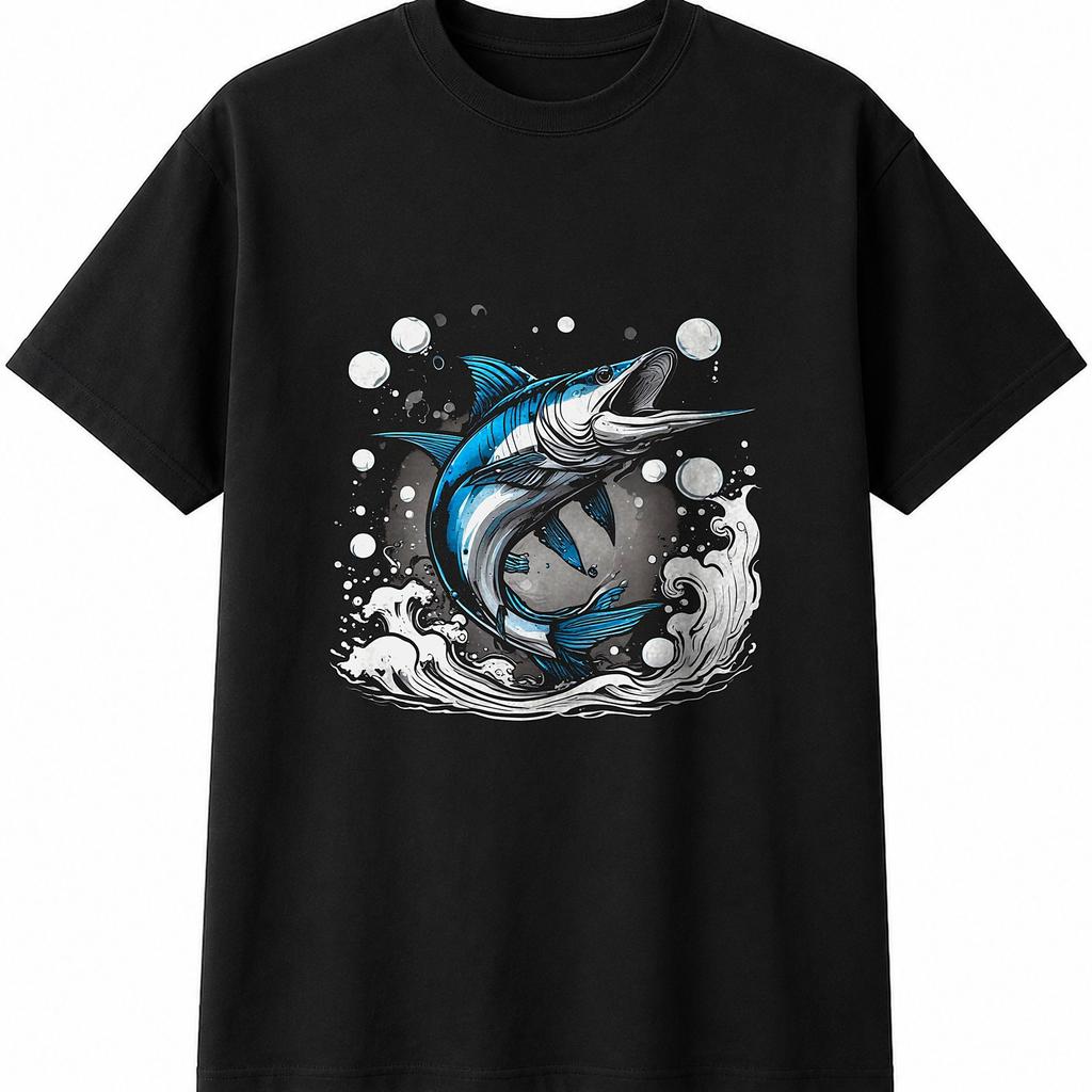 Graphic Marlin Underwater Sea Ocean Mens Womens T-Shirt Unisex Novelty Gift Tee