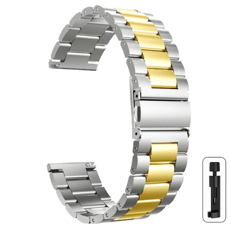 Ремешок для часов 22 мм 20 мм металлический ремешок для Samsung Galaxy Watch 6 5 4 40 мм 44 мм 6Classic 43 47 мм 5Pro 45 м ремешок из нержавеющей стали для Amazfit Correa
