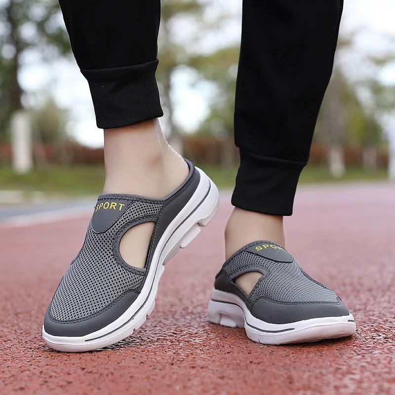 Fashion Shoes for Men and Women Light Breathable Couple Half Slippers Outdoor Casual Men Slippers for Summer Plus Size 48