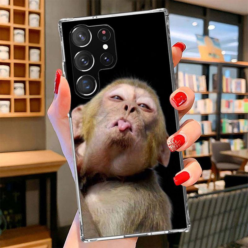 Monkey Memes Phone Case For Samsung Galaxy S26 S25 Edge S24 Ultra S23 S22 Plus S21 S20 FE Soft Fundas Shell Galaxy S25 S24 S23 S