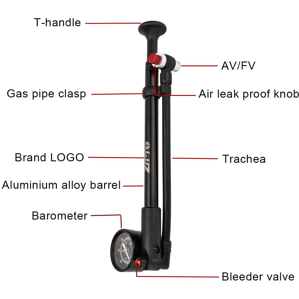 Велосипедный насос 300 PSI с манометром, насос для амортизатора горного велосипеда, клапан Schrader, насос для шин велосипеда для передней вилки и заднего амортизатора