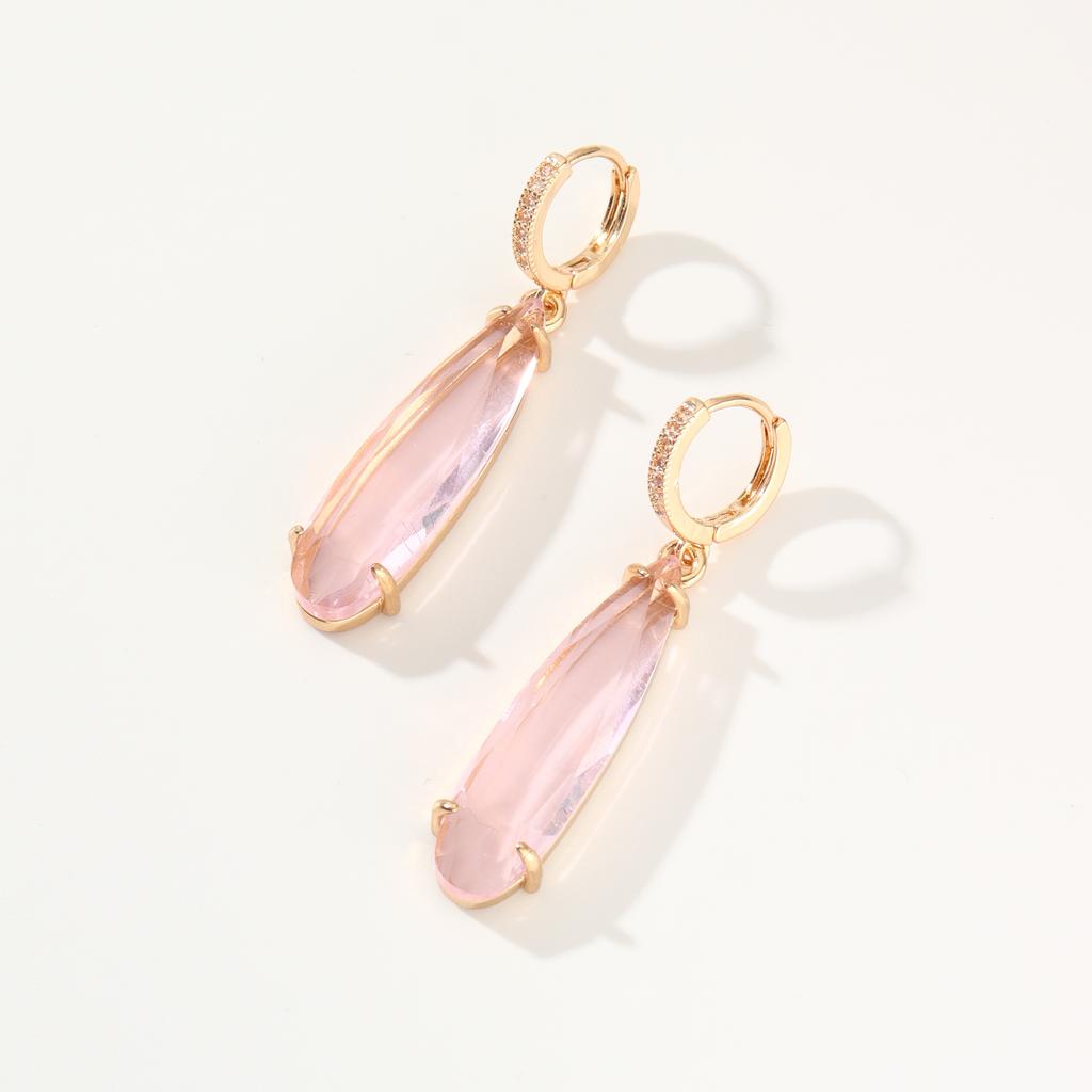 Simple Water Drops Artificial Crystal Dangle Earrings for Women Zirconia Earring Jewelry Wedding Party Accessories