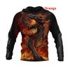 2021 Autumn and Winter Men's Fashion Casual Sweatshirt 3D Printing Dragon Hoodie Fire Dragon Skull Cap Pocket Pullover Sweater XS-5XL