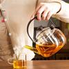 Chinese Tea Ceremony Tea Pot High Borosilicate Glass Open Flame Health Flower Tea Pot Tea Set Teapot Cup Holder