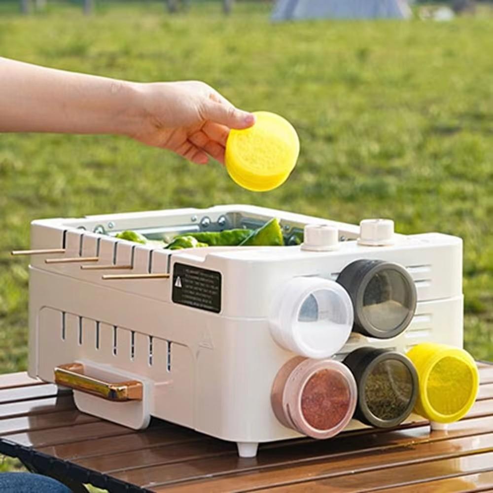 Пластиковая магнитная емкость для приправ, герметичная, настенная, для хранения соли с крышкой, многоразовый контейнер для специй, ресторан