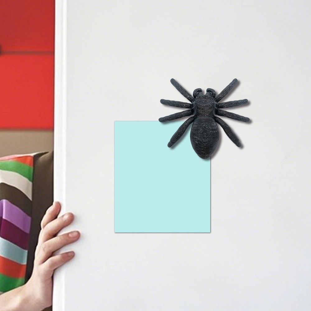 4/6PCS 3D Halloween Decorations Black Spider Magnetic Decals Spooky Trick Props Haunted House